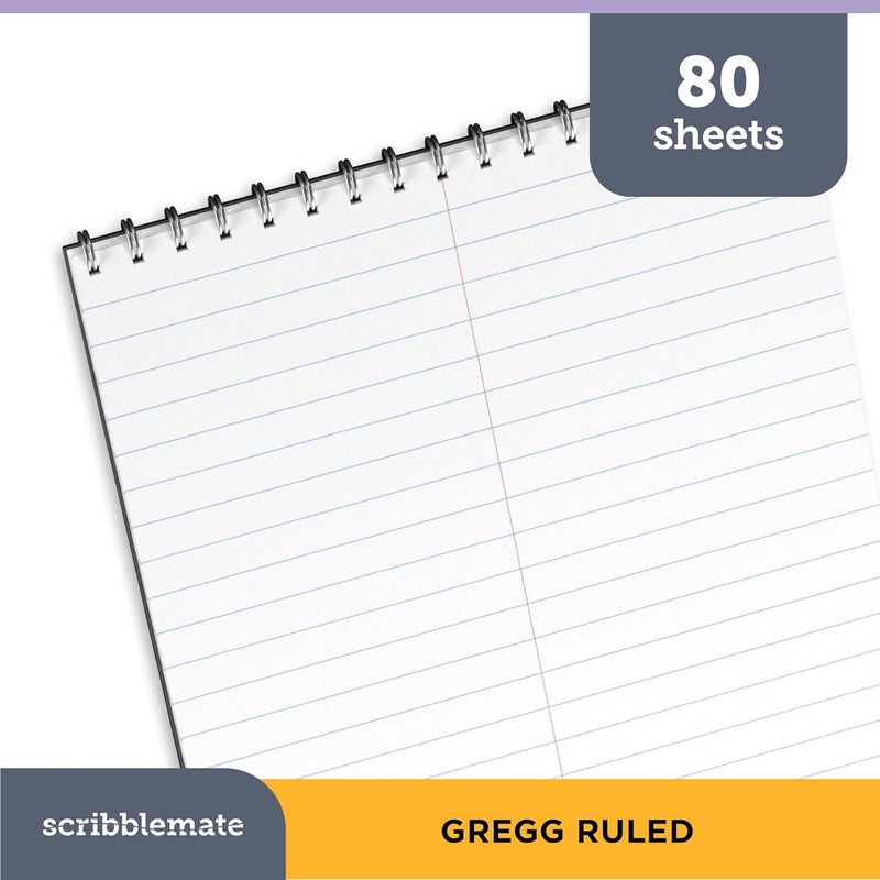 ScribbleMate Steno Pads Spiral 6x9 Assorted Colors Notebooks for Work, 80 Sheets Top Spiral Notepad Stenographer Steno Books (48 Pack, Soft Colors) - Image 2